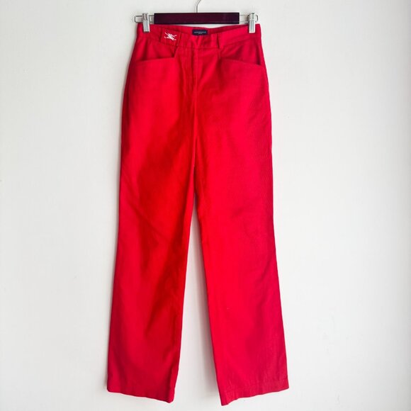 Burberry Golf Red Corduroy Bootcut High waist Pants 0/2 - Picture 1 of 15